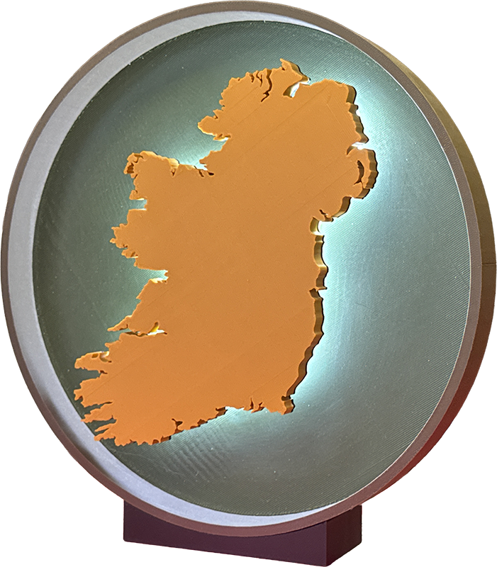 Ireland Map Lamp Lit